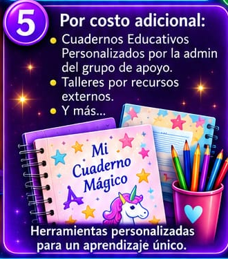 Cuaderno educativo personalizado y materiales de arte